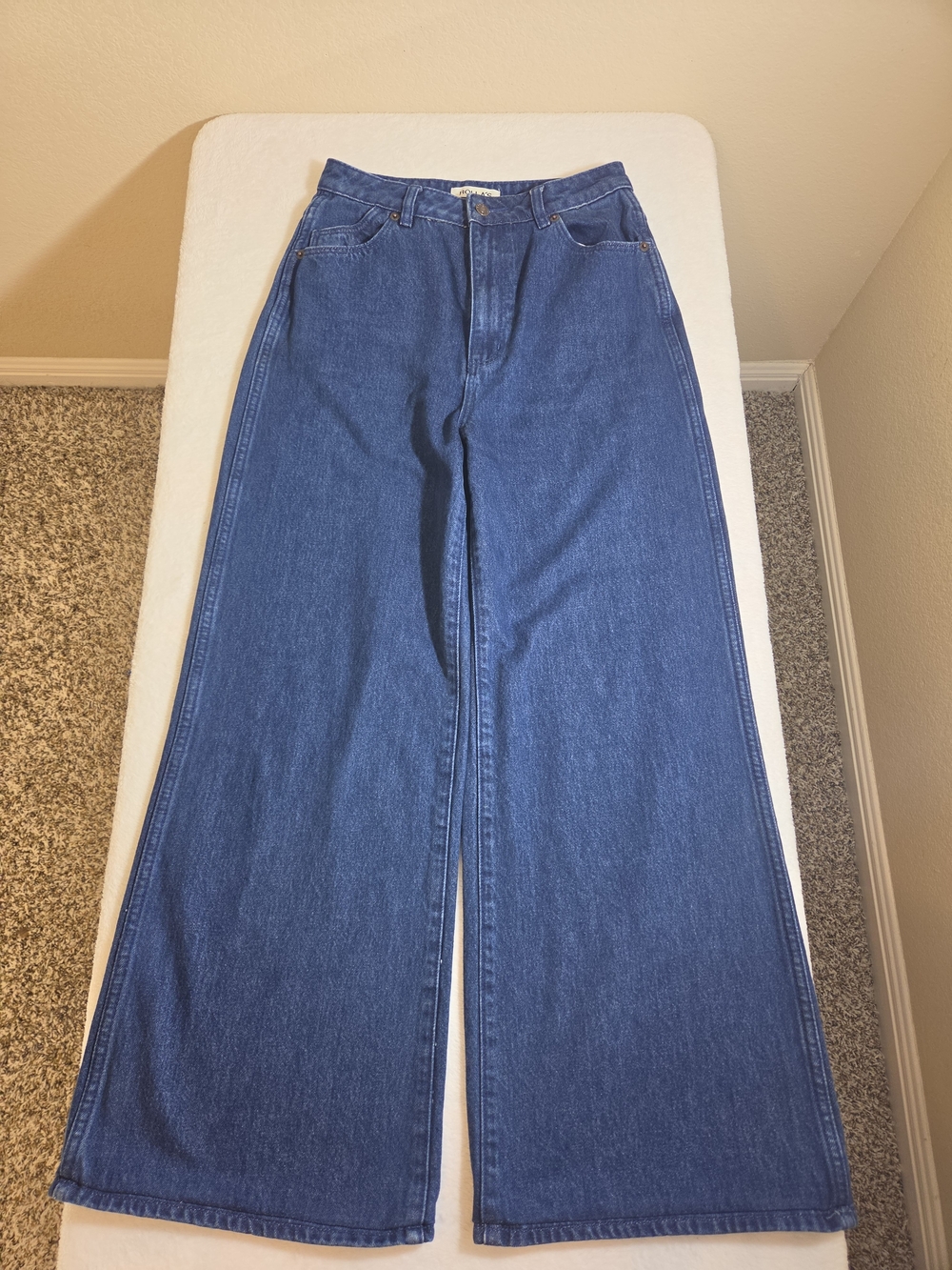 Rolla's Studio Flare High-Rise Wide Leg Jeans Dark Blue Size 27 - Picture 4 of 14
